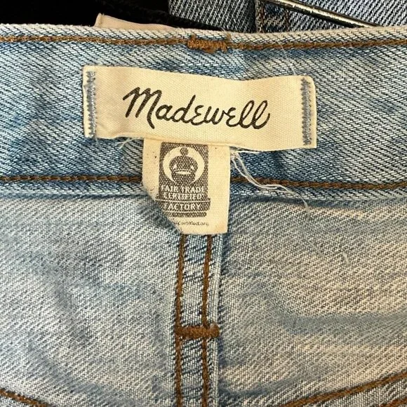 Madewell Women's 26 The Perfect Jean Shorts Light Blue Cut Off Pockets Casual - Picture 8 of 11
